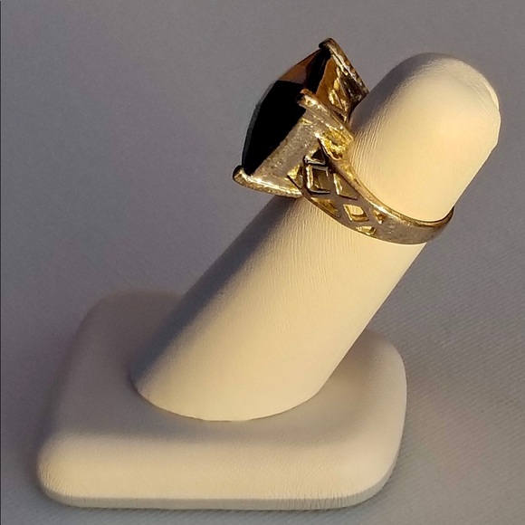 Stunning Caribbean Blue Sterling Ring with Openwork Band Size 8 925 - Picture 7 of 9